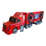 Carreta Scânia 113h Baú Som Dvd Bluetooth Usb Fm Miniatura