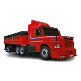 Carreta Scânia 113h Truck Graneleiro Mdf Miniatura Vermelha