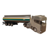 Carreta Scânia Gigante Tanque Petrobrás Madeira Miniatura