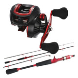 Carretilha 19 Rolamentos Vara Fibra De Vidro Pesca Kit 15 Kg