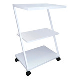 Carrinho Auxiliar Z Mesa 3 Tampas Mdf Estética Salão