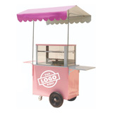 Carrinho Bolo E Doces Térmico +gelo Gelox + Logo + Balcão