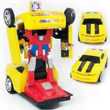 Carrinho Camaro Amarelo Transformers Robô Com
