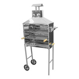 Carrinho Churrasco Espetinhos Inox Florença Cor Cinza