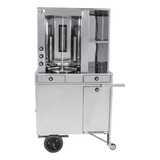 Carrinho Churrasco Grego 1 Torre Manual 3 Queimador Inox R2 0