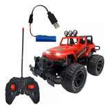 Carrinho Controle Remoto Jeep Pickup 4x4 Recarregável C/ Led