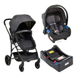 Carrinho Convert Dark Gray + Bebê Conforto + Base Burigotto