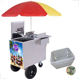 Carrinho De Acai Sorvete Aco Inox Com Placas De Gelo Gel