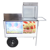 Carrinho De Algodão Doce E Pipoca Com Guarda Sol Top Bl41pg