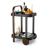 Carrinho De Bar Umbra Bellwood - Madeira - Rodas 53x44x80cm