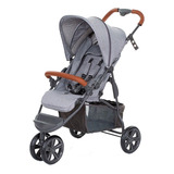 Carrinho De Bebê 3 Rodas Abc Design Moving Light Woven Grey Com Chassi De Cor Preto