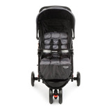 Carrinho De Bebê 3 Rodas Voyage Cax00678 Travel System Delta Cinza-grid Com Chassi De Cor Preto