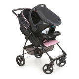 Carrinho De Bebê De Paseio Galzerano Carrinho De Bebê Romano Travel System Rosa Com Chassi De Cor Preto