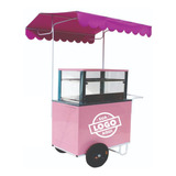 Carrinho De Bolo E Doces Térmico +placa Gelo Gelox +logo