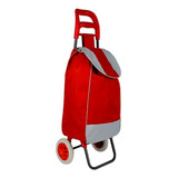 Carrinho De Bolsa Multiuso Com 2 Rodas Lona Liso 1l Facinato Cor Vermelho