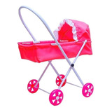 Carrinho De Boneca Bebe Reborn Rosa Brinquedo Menina Deitado