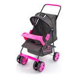 Carrinho De Boneca Milano Reborn Alive Preto Bolinha