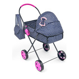 Carrinho De Boneca Xikitinha Berço Reborn Azul Rosa 