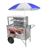 Carrinho De Doces Cefaz Inox Com Guarda Sol L25p/gs