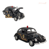 Carrinho De Ferro Fusca Clássico E Herbie Miniatura Coleção