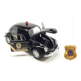 Carrinho De Ferro Fusca Policia Federal Miniatura Coleção