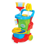 Carrinho De Limpeza Faxina Infantil Brinquedo Faz De Conta