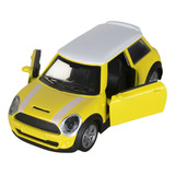 Carrinho De Metal Miniatura Cooper 1:32 Fricção Decoração