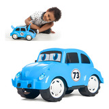 Carrinho Fusca Azul Capô Abre E Fecha Brinquedo Carro Grande