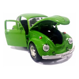 Carrinho Fusca Verde De Ferro - Vw Beetle Miniatura 1/32