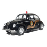 Carrinho Fusquinha Da Federal Ferro Fusca Policial Nacional Cor Preto