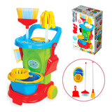 Carrinho Limpeza Infantil Cleaning Menina Trolley Maral