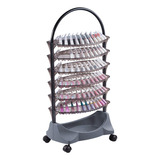 Carrinho Manicure Esmaltes Smaltbell 6 Bandejas Cinza Dompel