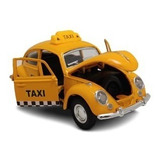 Carrinho Miniatura Fusca Taxi Retro Metal Colecionável
