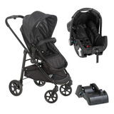 Carrinho Olympus Black Com Bebê Conforto E Base - Galzerano