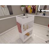Carrinho P/ Cabelereiro Estética 3 Bandejas 45x90x30 Branco