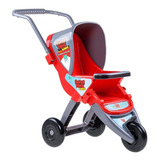 Carrinho Para Boneca 3 Rodas Luxo Vermelho - Super Toys