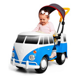 Carrinho Passeio Pedal Infantil Kombi Vintage Clasico Cor Azul