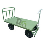 Carrinho Plataforma 5 Roda Assoalho Chapa Pneumatico 800kg
