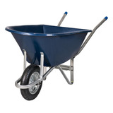 Carrinho Pneu Câmara Caçamba Plástica 90l Azul Metalosa