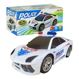 Carrinho Polícia Brinquedo 3d Luzes Som Bate Volta Infantil