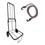 Carrinho Preto 50kg Transporta Carrega Geleira Praia Camping