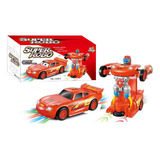 Carrinho Relâmpago Mcqueen Carros Transforma Robô Luz Som