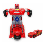 Carrinho Relâmpago Mcqueen Carros Transforma Robô Luz Som