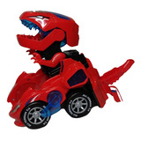 Carrinho Transforma Dinossauro Emite Som Luz Led Bate Volta