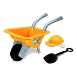 Carriola Amarela Mestre De Obra Infantil - Tilin Brinquedos
