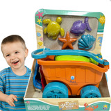 Carriola Baldinho De Praia Areia Com 9 Acessórios Diver Toys