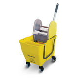 Carro Balde Espremedo Limpeza Mop Doblo Amarel 30l Bralimpia