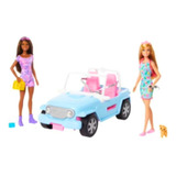 Carro Barbie Jeep Rosa Com 2 Bonecas + Acessórios Original 