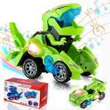 Carro Brinquedo Transforma Dinossauro Com Som E Luzes