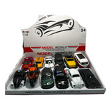 Carro Caixa Com 12 Carrinho Ferro Miniatura 1/36 Fricção